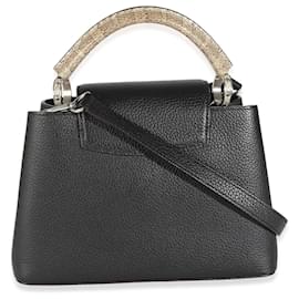 Louis Vuitton-Louis Vuitton Black Taurillon Python Capucines BB-Black