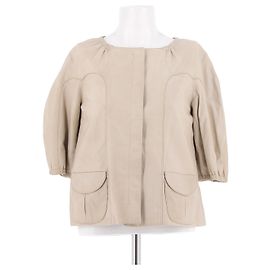 Miu Miu Jacken T.IT 40 Leder Beige