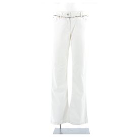 Pantalones Burberry T.UK 10 Algodón Blanco