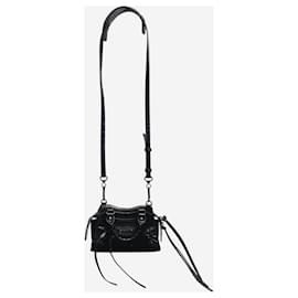 Balenciaga-Black nano Neo Classic City croc-effect bag-Black