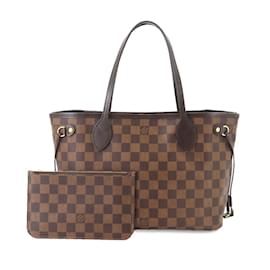 Louis Vuitton-Louis Vuitton Damier Neverfull PM Ebene Pouch-Brown,Damier ebene