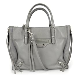 Balenciaga-Balenciaga Silver Leather Handbag-Silvery