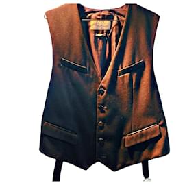 Alexander Mcqueen-Authentic Alexander McQueen Archive Early Collection Black Wool Vest-Black