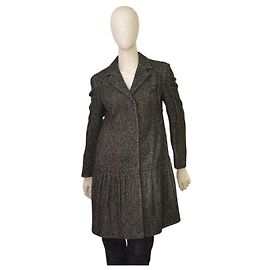 Prada Gray Melange Wool Cashmere Coat Size 40 Grey