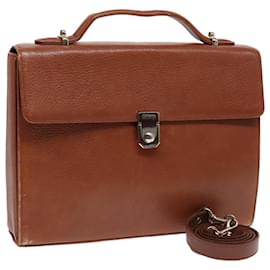 Autre Marque-Burberrys Hand Bag Leather 2way Brown Gold Auth ep5783-Brown,Golden