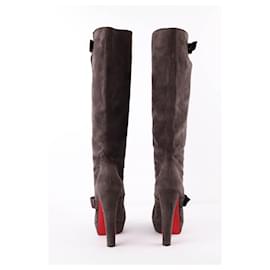 Christian Louboutin-Suede boots-Dark grey