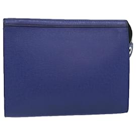 Louis Vuitton-LOUIS VUITTON Taiga Pochette Voyage MM Clutch Bag Blue M30575 LV Auth 92645-Blue