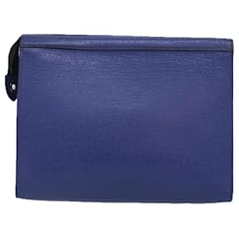 Louis Vuitton-LOUIS VUITTON Taiga Pochette Voyage MM Clutch Bag Blue M30575 LV Auth 92645-Blue