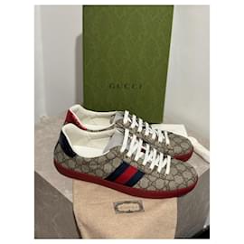 Gucci-GUCCI  Trainers T.EU 45 Cloth-Beige