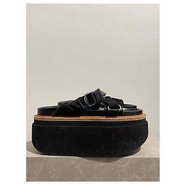 SACAI  Sandals T.EU 38 Leather Black