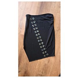 Autre Marque Vivienne Tam black cut-out sequin skirt White