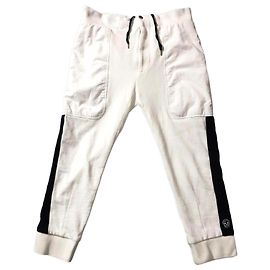 Authentic Alexander McQueen Skull Embroidered Jogger Pants Black White