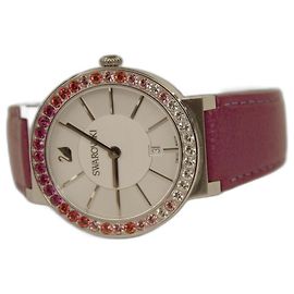 Reloj Swarovski Rosa Fucsia Hardware de plata