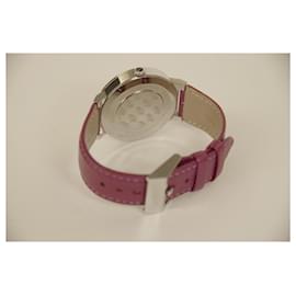Swarovski-Montre Swarovski-Rose,Fuschia,Bijouterie argentée