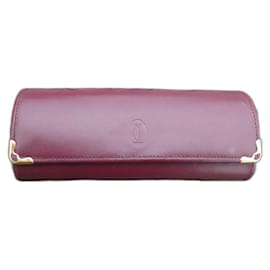 Cartier-vintage Cartier glasses case-Dark red