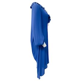Balenciaga-Balenciaga Cobalt Blue Georgette Technique Dress-Blue