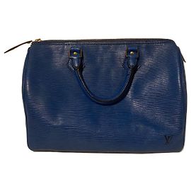 Louis Vuitton speedy 30 em couro Epi Azul escuro