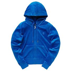 Juicy Couture Zip Through Velour Hoodie Blue Blue