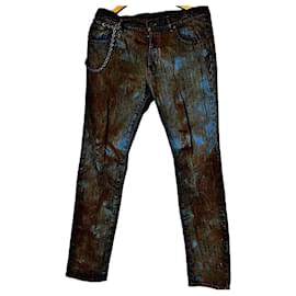 Alexander Mcqueen-Authentic Vintage Alexander McQueen 05 AW Archive Mudded Denim Chain Jeans-Multiple colors