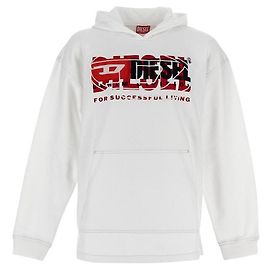 Sudadera con capucha Diesel de algodón blanca multicolor XL Blanco Multicolor