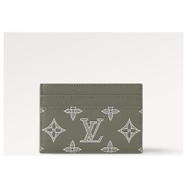 Louis Vuitton LV Double card holder monogram shadow new Green