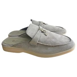Loro Piana Mocassini Babouche Grigio