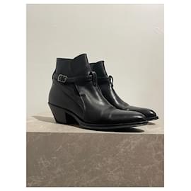 Saint Laurent-SAINT LAURENT  Ankle boots T.EU 39 Leather-Black