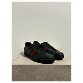 Gucci-GUCCI  Trainers T.EU 45 Leather-Black