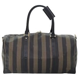 Fendi-Sac Boston en toile Pecan FENDI, toile enduite, 2 en 1, marron, authentique, fm3900-Marron