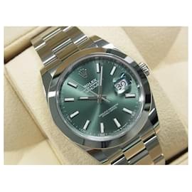 Rolex-ROLEX Datejust 41 mint-green 126300 Oyster Bracelet Mens-Silvery