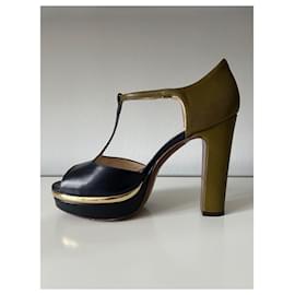 Autre Marque-Sandals-Green,Dark blue
