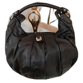 Borsa Bally nera in agnello e pelle di struzzo Nero