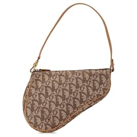 Dior-Tan Dior Mini Oblique Saddle Pochette Shoulder Bag-Camel