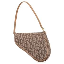 Dior-Tan Dior Mini Oblique Saddle Pochette Shoulder Bag-Camel