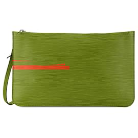 Louis Vuitton-Orange Louis Vuitton Epi Neverfull Pouch-Orange