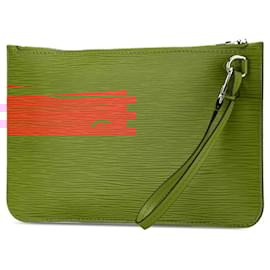 Louis Vuitton-Orange Louis Vuitton Epi Neverfull Pouch-Orange