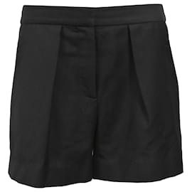 Stella Mc Cartney- Stella Mccartney Pleated High-Rise Tailored Shorts in Black Wool-Black