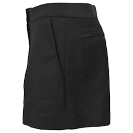 Stella Mc Cartney- Stella Mccartney Pleated High-Rise Tailored Shorts in Black Wool-Black