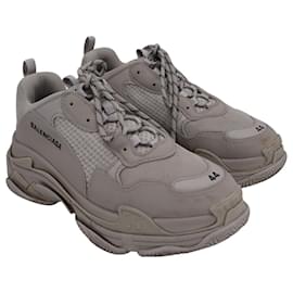 Balenciaga-Balenciaga Triple S Sneakers in Beige Polyester-Brown,Beige