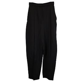 Calças plissadas Khaite Ashford em viscose preta Preto