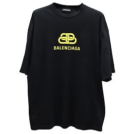 Camiseta com logo Balenciaga em algodão preto Preto