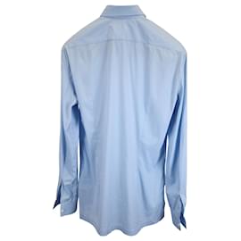 Balenciaga-Camisa de manga longa com botão Balenciaga em algodão azul claro-Azul,Azul claro