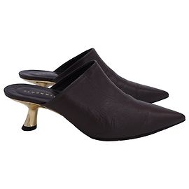 Simon Miller Kicker Low-Heel Mules In Brown Leather Brown Red