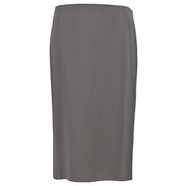 Jupe droite midi taille haute Alberta Ferretti en polyester gris Gris