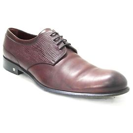 Sapatos sociais de couro marrom com bico arredondado Louis Vuitton Marrom