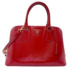 Prada Red Leather Handbag Red