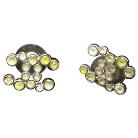 Orecchini Chanel Classic CC Cristal Argento Argento