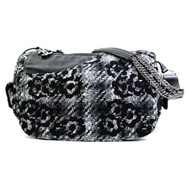 Chanel-Sac à épaule en tweed Camélia de Chanel-Marron,Noir,Blanc