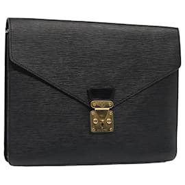 Louis Vuitton-LOUIS VUITTON Epi Porte Documents Senateur Briefcase Black M54452 LV Auth ep5933-Black