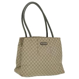 Céline-CELINE Macadam Canvas Shoulder Bag Beige Gold Auth 93204-Beige,Golden